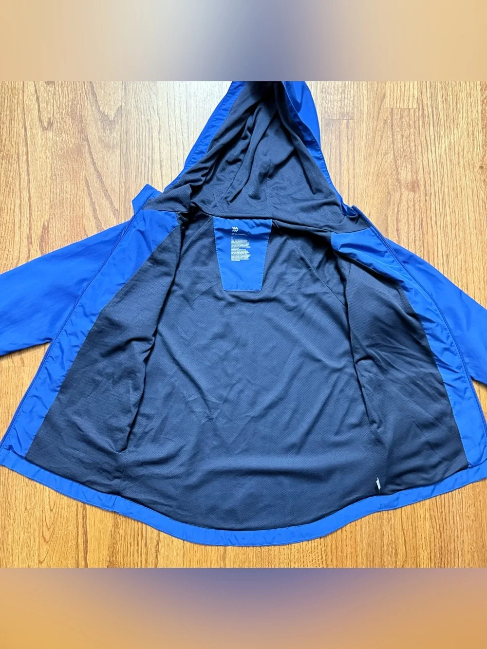 all in motion Blue Hooded Windbreaker Rain Jacket size S Kids